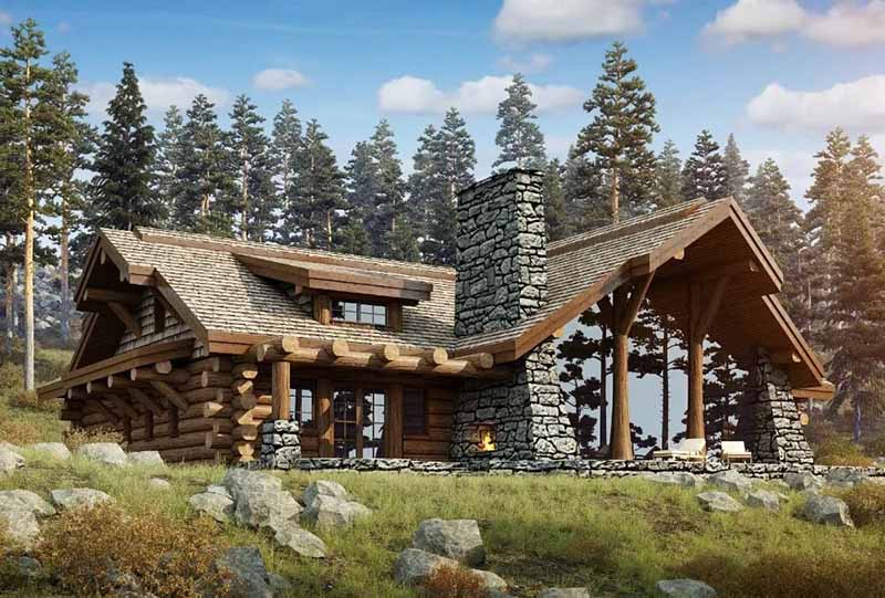 Дома из бревна в альпийском стиле
