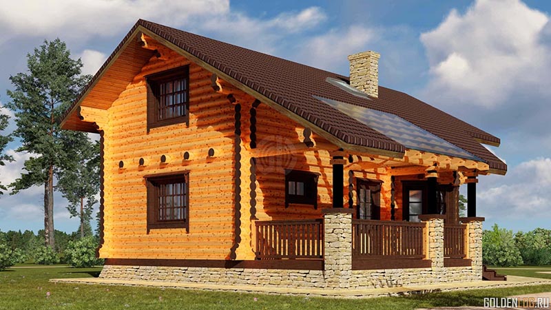 Дома из оцилиндрованного бревна в русском стиле
